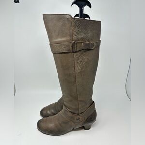 Born Leather Gray Green Tall Heeled Boots Women's 8.5/40 MW